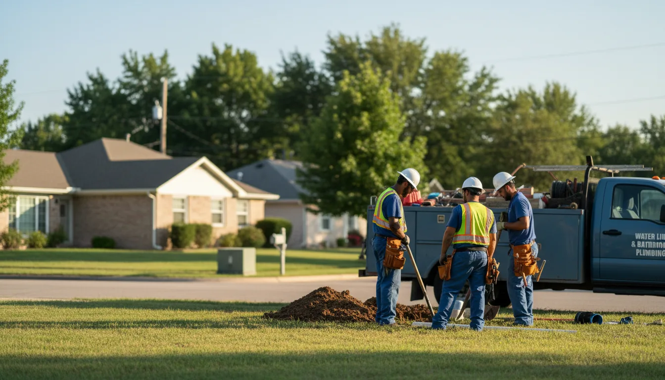 Residential water line and bathroom plumbing service in Cainsville, MO